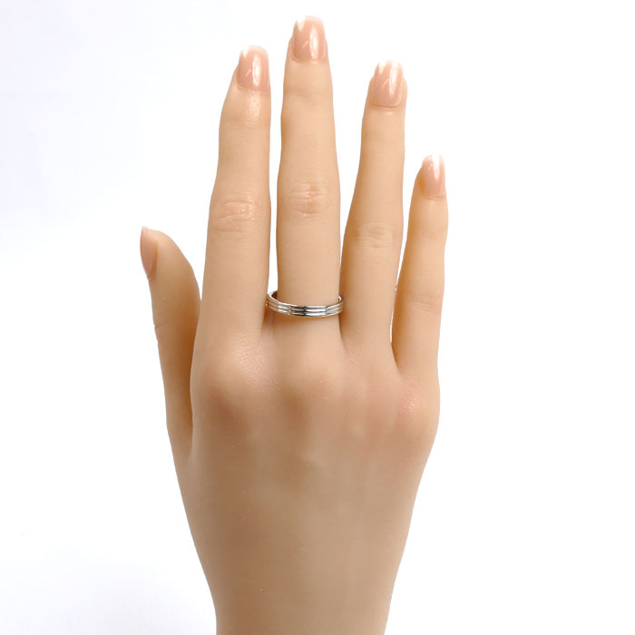 TIFFANY&Co. ティファニー Pt950プラチナ 3ロウ バンドリング リング・指輪 16.5号 5.0g レディース【中古】【美品】