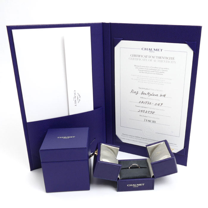 Chaumet ショーメ K18WG ホワイトゴールド ビーマイラブ ハニカム リング・指輪 081930 9号 49 1.8g レディース【中古】【美品】