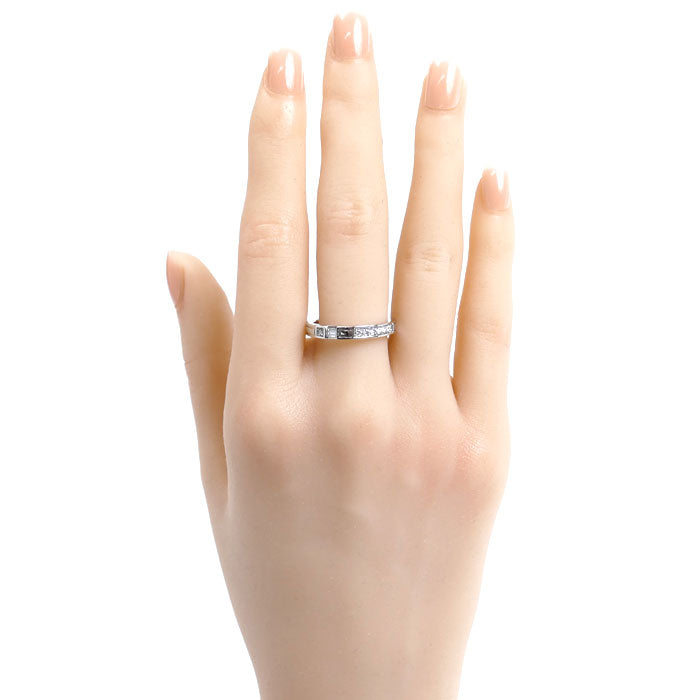 HARRY WINSTON ハリーウィンストン Pt950プラチナ トラフィック アクセント バンド リング リング・指輪 WBDPACRFTRF ダイヤモンド 15号 6.4g レディース【中古】【美品】