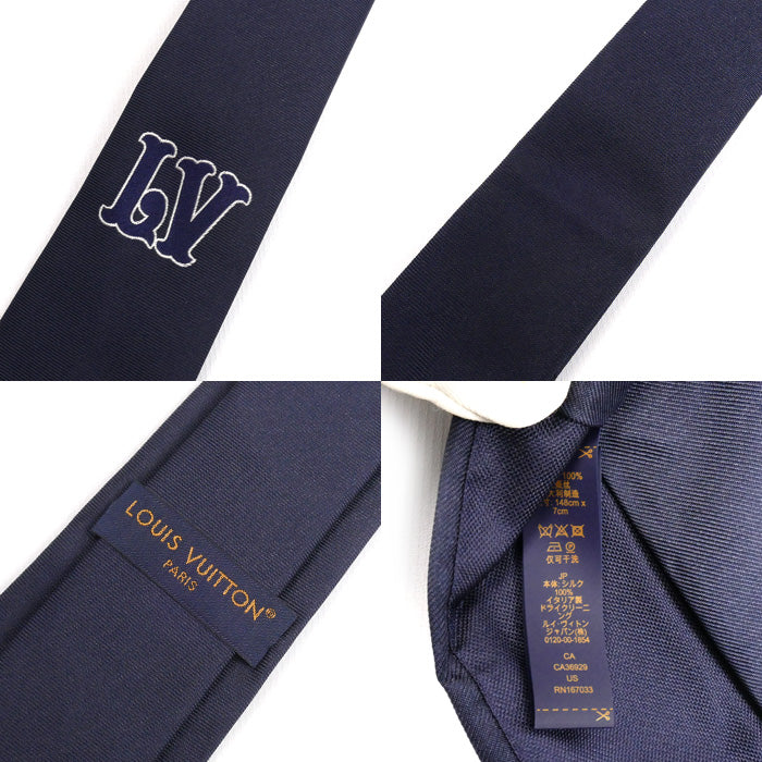 LOUIS VUITTON ルイ・ヴィトン ネクタイLVランチ ネクタイ ネイビー M93396 MR4264 メンズ【中古】