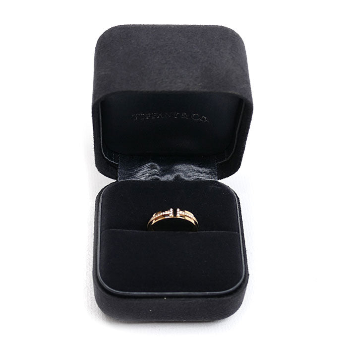 TIFFANY&Co. ティファニー K18PG ピンクゴールド T TWO ナロー ダイヤ リング・指輪 60151411 ダイヤモンド 10号 5.7g レディース【中古】【美品】