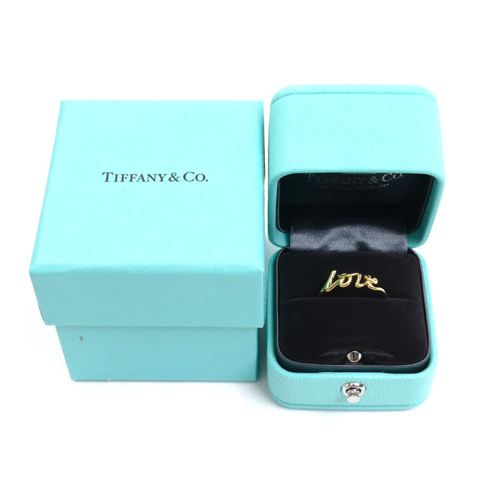 TIFFANY&Co. ティファニー K18YG イエローゴールド パロマピカソ ラブ グラフィティ リング・指輪 11.5号 2.5g レディース【中古】