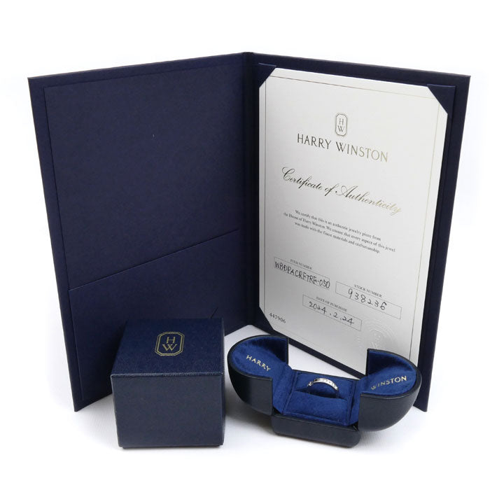HARRY WINSTON ハリーウィンストン Pt950プラチナ トラフィック アクセント バンド ダイヤ リング・指輪 WBDPACRFTRF 8.5号 5.7g レディース【中古】【美品】