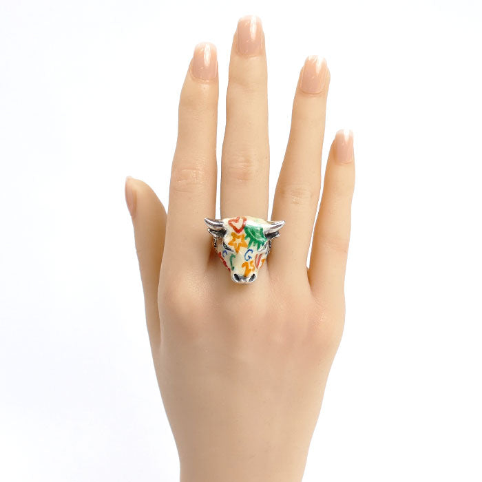 GUCCI グッチ シルバー925 アンガーフォレスト ブル リング・指輪 14号 17.8g レディース【中古】