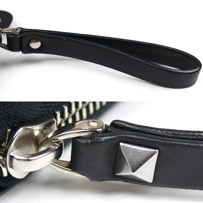 VALENTINO ヴァレンティノ ネックウォレット ロゴプリント 二つ折り財布 ブラック VY2P0P90LVN メンズ【中古】【美品】