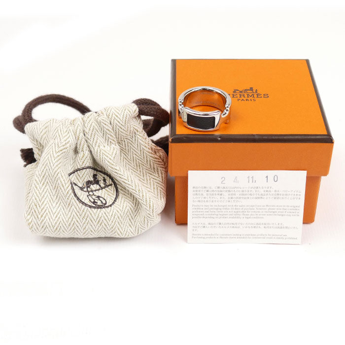 HERMES エルメス メタル レザー オランプPM リング・指輪 H500058 14号 レディース【中古】【美品】