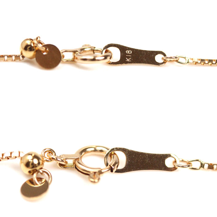 K18PG ピンクゴールド ネックレス ベネチアン 2.0g ~45cm フリーチェーン レディース【中古】【美品】