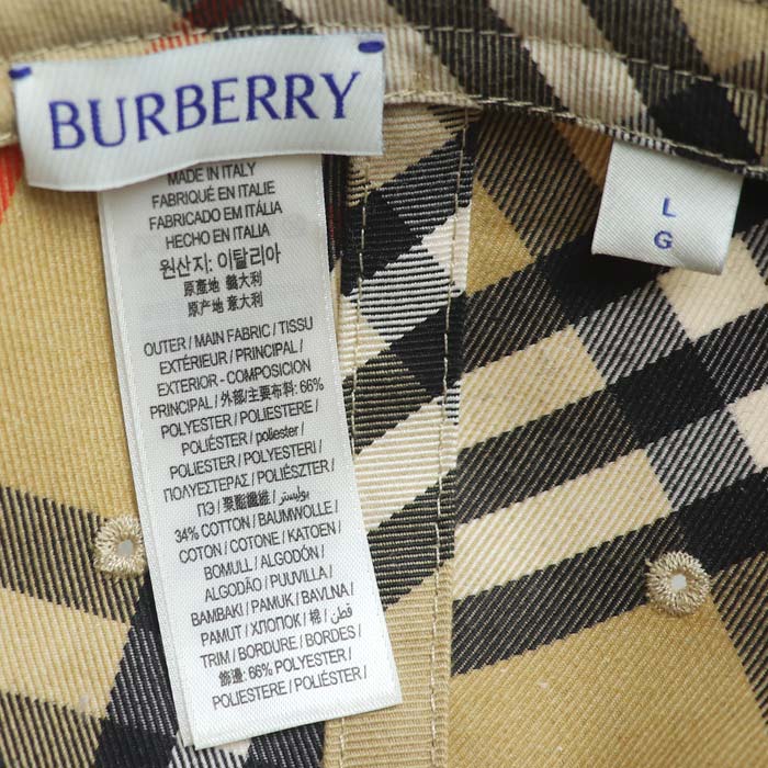 BURBERRY バーバリー ノバチェック キャップ ベージュ 8085723 L ユニセックス【中古】【美品】
