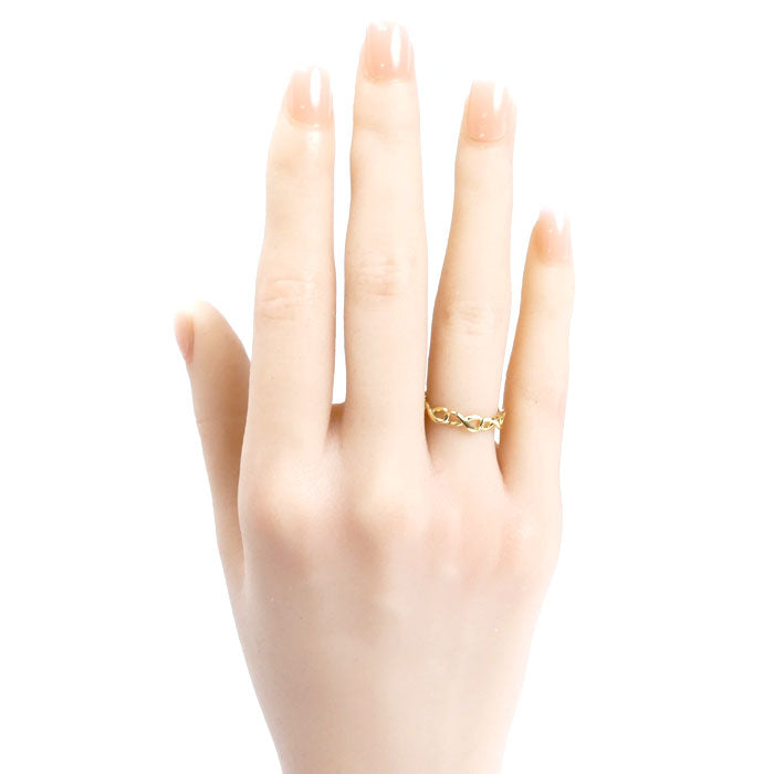 TIFFANY&Co. ティファニー K18YG イエローゴールド インフィニティ ナローバンド リング・指輪 8号 1.7g レディース【中古】【美品】