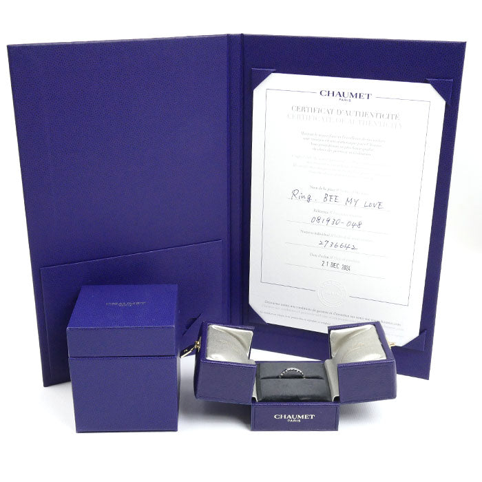 Chaumet ショーメ K18WG ホワイトゴールド ビーマイラブ ハニカム リング・指輪 081930 8号 48 1.8g レディース【中古】【美品】