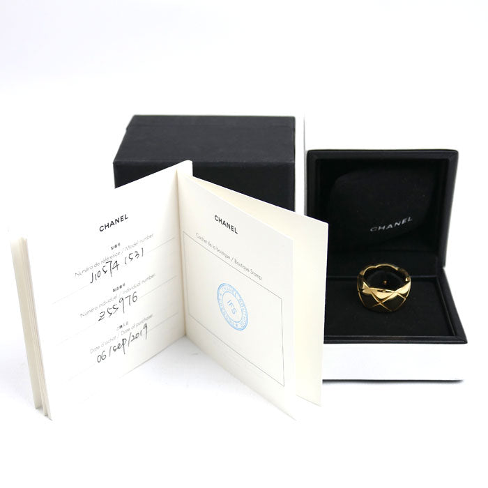 CHANEL シャネル K18YG イエローゴールド ココクラッシュ ラージ リング・指輪 J10574 13号 53 11.0g レディース【中古】【美品】