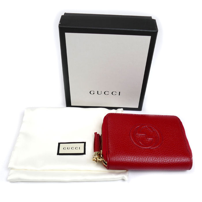 GUCCI グッチ ソーホー カードケース レザータッセル コインケース レッド 598209 アウトレット レディース【中古】【美品】