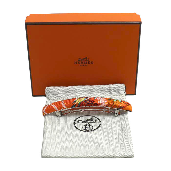 HERMES エルメス シルク エクリプスGM バレッタ レディース【中古】【美品】