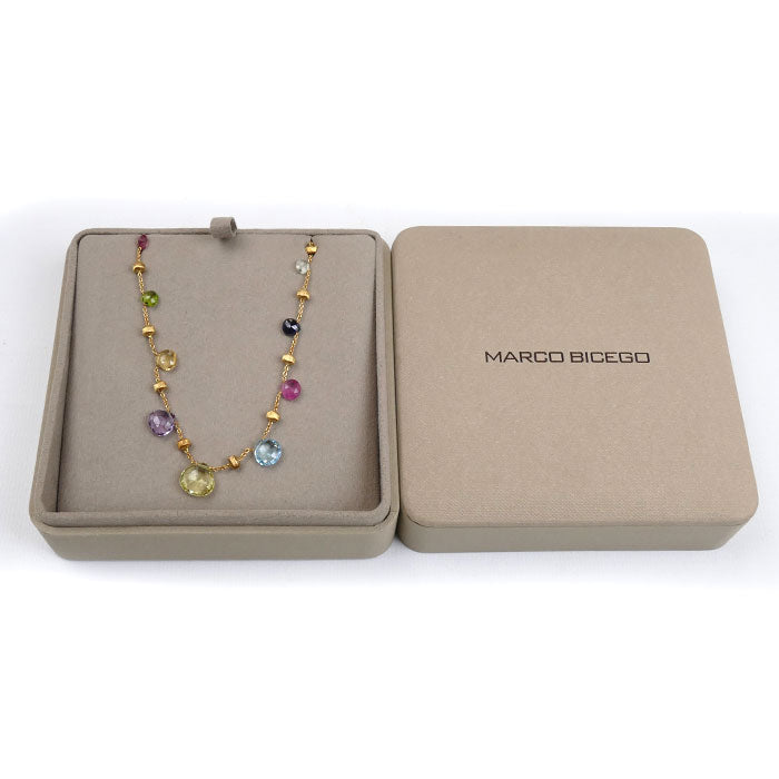 MARCO BICEGO K18YG イエローゴールド パラダイス ミックスストーン ネックレス CB1865-MIX01 11.3g 41cm レディース【中古】【美品】