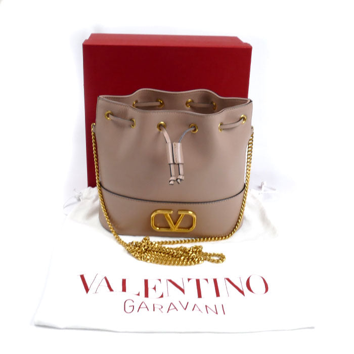 Valentino Garavani ヴァレンティノ・ガラヴァーニ Vロゴ チェーン ショルダーバッグ ピンク 4W2P0T83HPF GF9 レディース【中古】【美品】