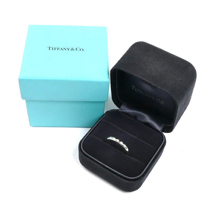 TIFFANY&Co. ティファニー Pt950プラチナ スタッキングバンド 5Pダイヤ リング・指輪 15号 5.6g レディース【中古】【美品】