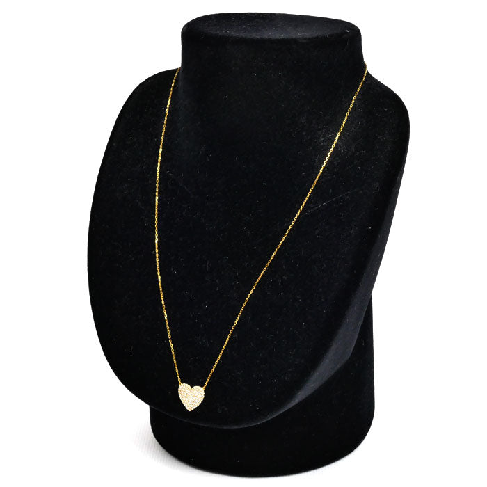 AHKAH アーカー K18YG イエローゴールド ハートパヴェモアイアン ネックレス VC0985010100 ダイヤモンド0.47ct 2.5g 45cm レディース【中古】