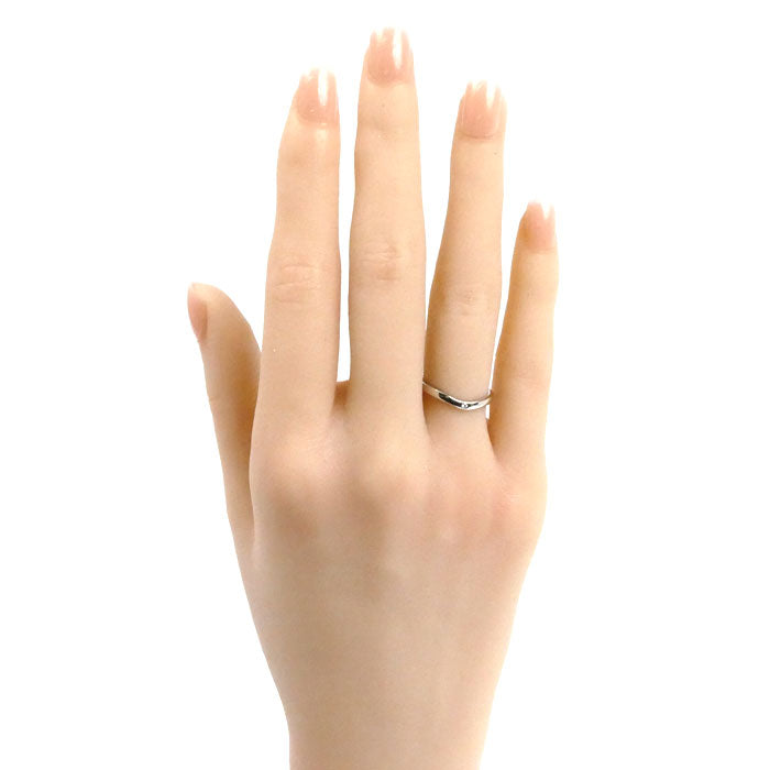 CARTIER カルティエ Pt950プラチナ バレリーナ カーブ ウェディング 3P ダイヤ リング・指輪 B4092947 ダイヤモンド 7号 47 2.9g レディース【中古】【美品】