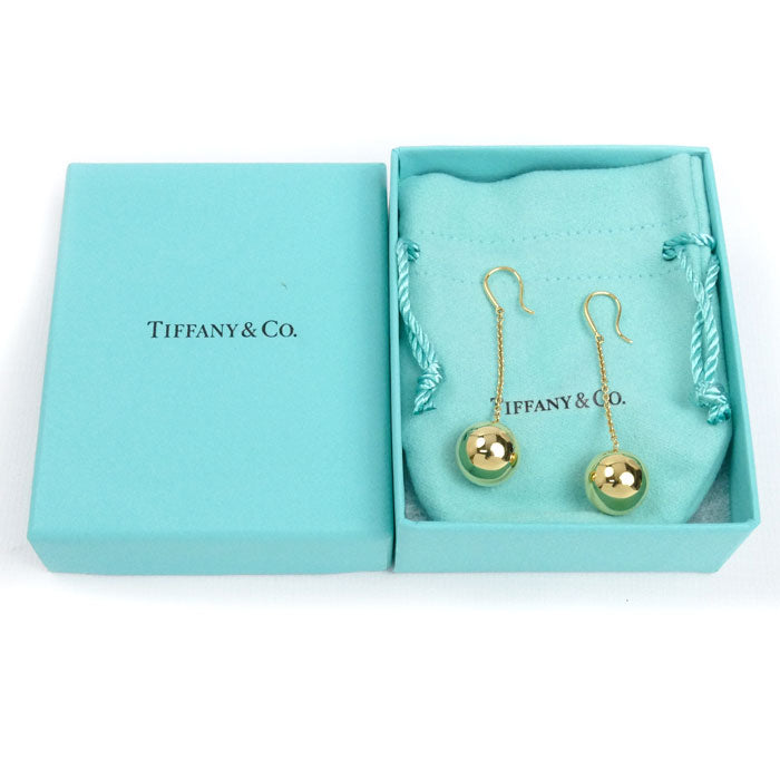 TIFFANY&Co. ティファニー K18YG イエローゴールド ハードウェア ボール ピアス 9.0g レディース【中古】