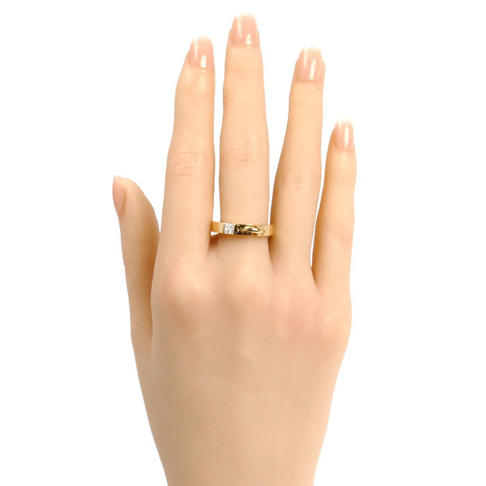 Chaumet ショーメ K18YG イエローゴールド リアン ドゥ ショーメ エヴィダンス 1P ダイヤ リング・指輪 ダイヤモンド 11.5号 7.5g プリンセスカット レディース【中古】