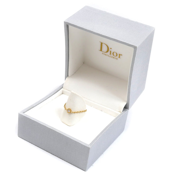 Dior ディオール K18YG イエローゴールド ミミローズ ダイヤ チェーンリング リング・指輪 JMRO95001 ダイヤモンド 11号 52 0.5g レディース【中古】【美品】
