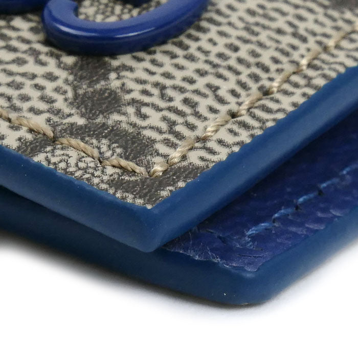 GUCCI グッチ GG コインウォレット ブルー インテリア 二つ折り財布 ベージュ 768244 FACQC 9751 メンズ【中古】【美品】