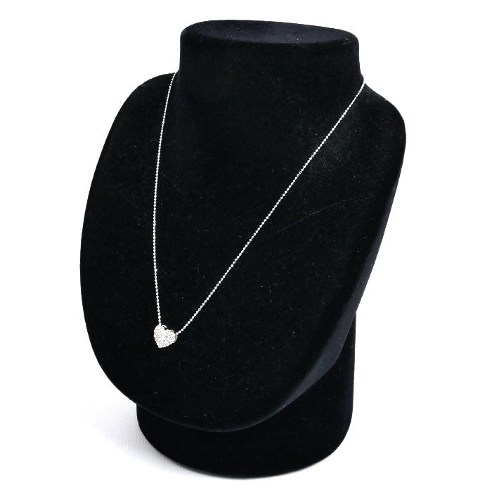 Ponte Vecchio ポンテヴェキオ K18WG ホワイトゴールド ハート ネックレス ボール ダイヤモンド0.60ct 3.8g 40cm レディース【中古】