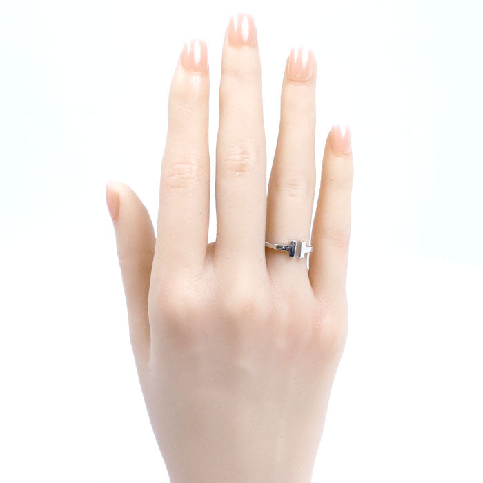 TIFFANY&Co. ティファニー K18WG ホワイトゴールド Tワイヤー リング・指輪 6.5号 3.1g レディース【中古】
