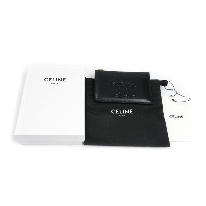 CELINE セリーヌ トリオンフ コインケース ブラック 10K583EMH.38NO レディース【中古】【美品】