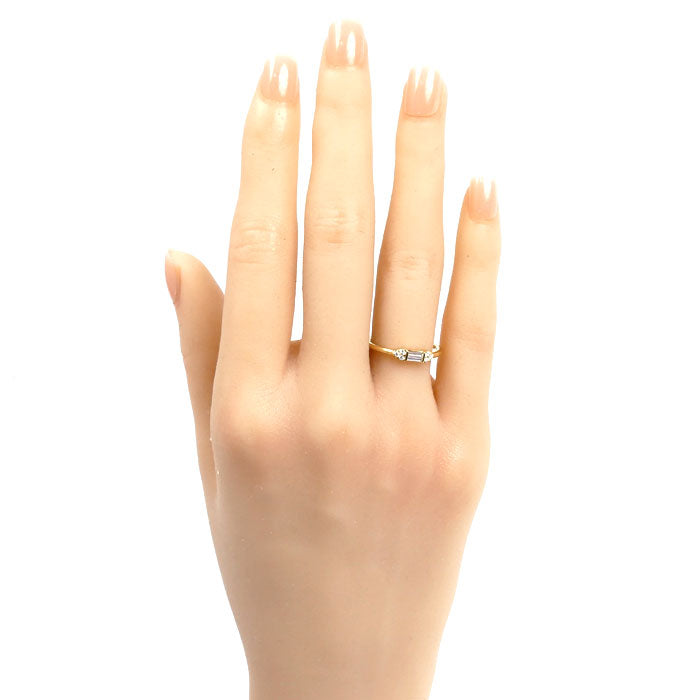 BELLESIORA K18YG イエローゴールド リング・指輪 ダイヤモンド0.13ct 11号 2.0g レディース【中古】【美品】