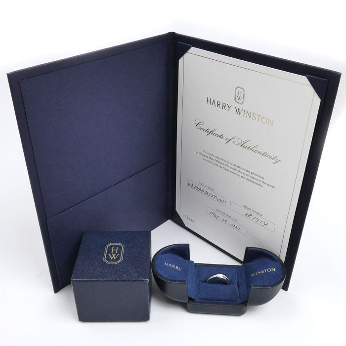 HARRY WINSTON ハリーウィンストン Pt950プラチナ ワンロウ パヴェ バンド ダイヤ リング・指輪 WBDPRD1RTST ダイヤモンド 7.5号 5.3g レディース【中古】【美品】