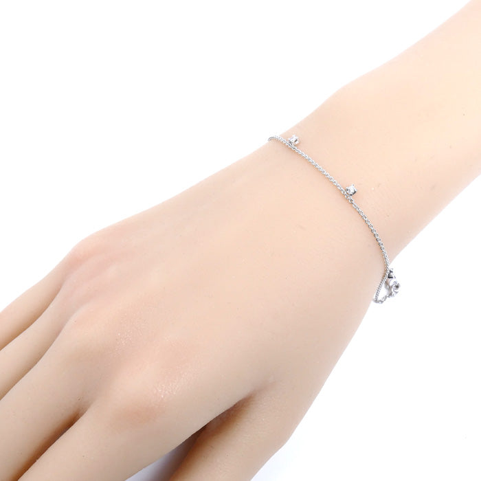 STAR JEWELRY スタージュエリー K18WG ホワイトゴールド ブレスレット ダイヤモンド0.18ct 1.9g 17.5cm レディース【中古】