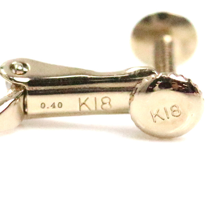 カシケイ K18BG ミル イヤリング ダイヤモンド0.40ct 2.5g ネジばね式 レディース【中古】【美品】