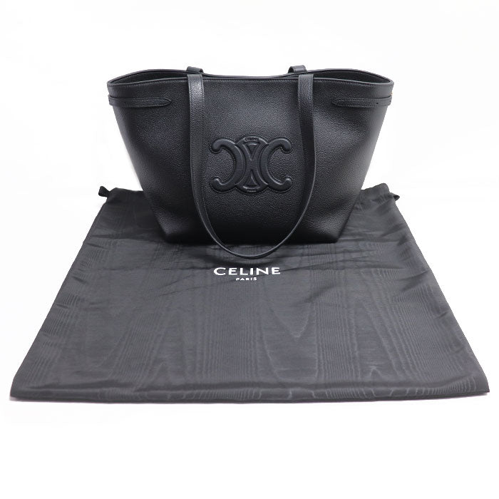 CELINE セリーヌ スモール カバ アナイス キュイル トリオンフ トートバッグ ブラック 121753ENY.37NO レディース【中古】【美品】