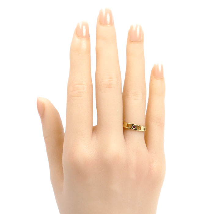 TIFFANY&Co. ティファニー K18YG イエローゴールド ピアスド アトラス 4P ルビー リング・指輪 ルビー 9号 2.8g レディース【中古】【美品】
