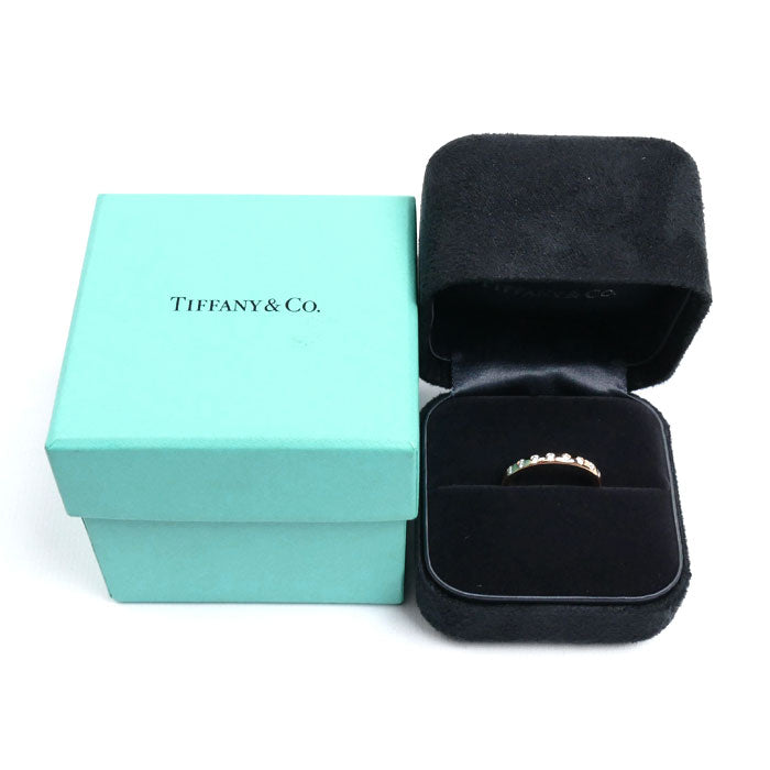 TIFFANY&Co. ティファニー K18PG ピンクゴールド スタッキングバンド 8P ダイヤ リング・指輪 ダイヤモンド 17.5号 4g レディース【中古】【美品】