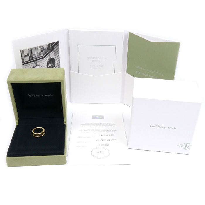 Van Cleef & Arpels ヴァンクリーフ&アーペル K18YG イエローゴールド ペルレ シニアチュール リング・指輪 VCAR03Y649 9号 49 7.9g レディース【中古】【美品】