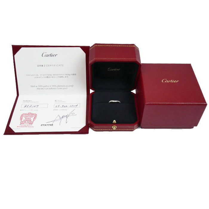 CARTIER カルティエ Pt950プラチナ バレリーナ カーブ ハーフエタニティ リング・指輪 B4093046 ダイヤモンド 6号 46 2.8g レディース【中古】【美品】