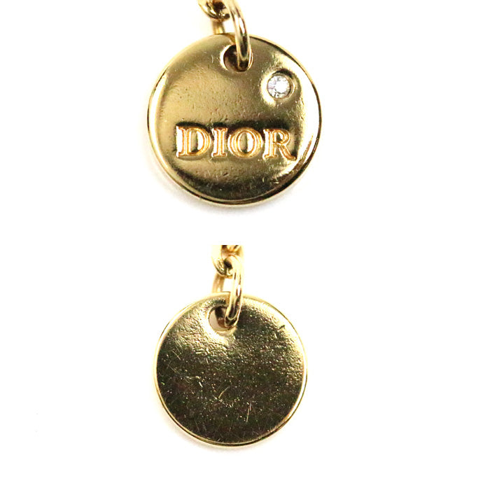 Dior ディオール メタル ラインストーン Petit CD ダブル ブレスレット B1133PMTCY_D301 ~18.5cm レディース【中古】