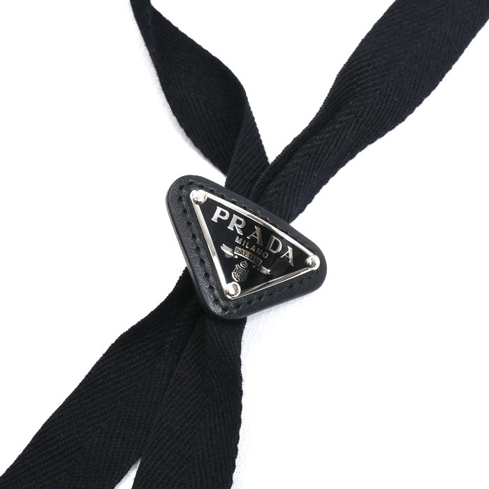 PRADA プラダ ワイドブリム ドリル バケットハット ハット ブラック 1HC348 2CXJ IC L レディース【中古】