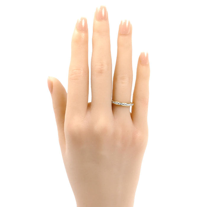 TIFFANY&Co. ティファニー K18YG イエローゴールド ハーフサークル チャネルセッティング リング・指輪 ダイヤモンド 11.5号 3.0g レディース【中古】【美品】