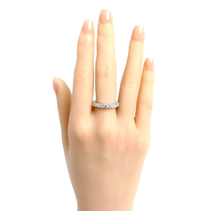 HARRY WINSTON ハリーウィンストン Pt950プラチナ プロングセット フルエタニティ リング・指輪 ダイヤモンド 11号 6.2g レディース【中古】【美品】