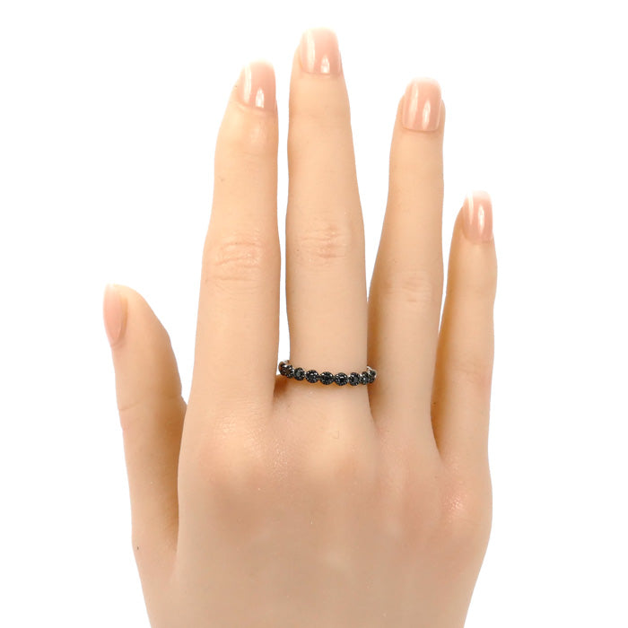 Ponte Vecchio ポンテヴェキオ K18WG ホワイトゴールド ミルアモーレ リング・指輪 ブラックダイヤモンド0.16ct 12号 3.1g レディース【中古】【美品】