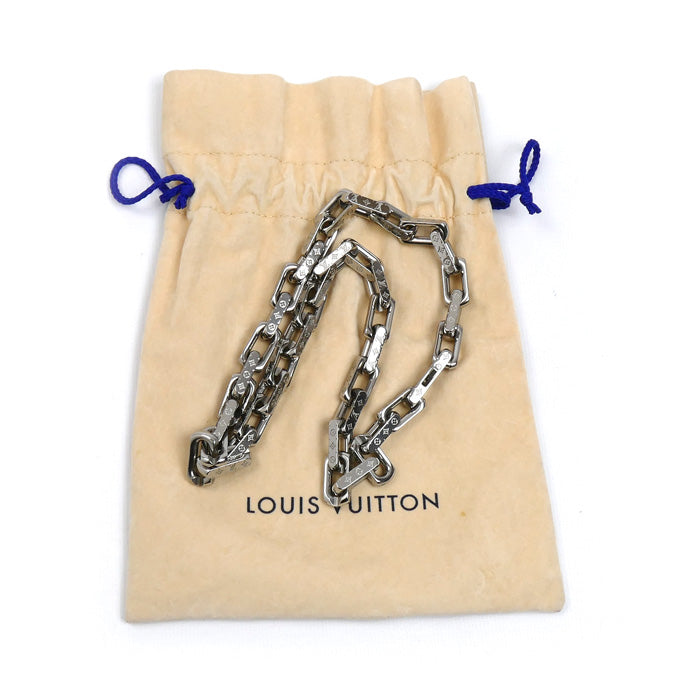LOUIS VUITTON ルイ・ヴィトン メタル コリエ チェーン モノグラム ネックレス M00307 LE0281 54cm メンズ【中古】【美品】