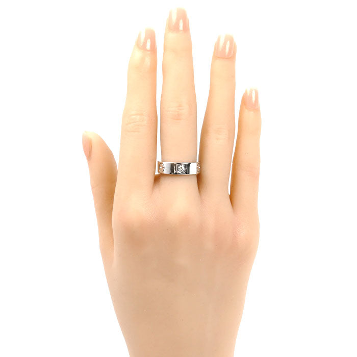 CARTIER カルティエ K18WG ホワイトゴールド ラブ ハーフダイヤ リング・指輪 ダイヤモンド 11号 51 8.6g レディース【中古】【美品】
