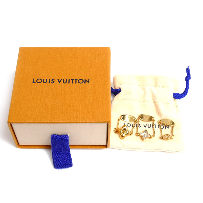 LOUIS VUITTON ルイ・ヴィトン GP ラインストーン セット3バーグ ブルーミングストラス リング・指輪 M68378 LB0272 13号 レディース【中古】