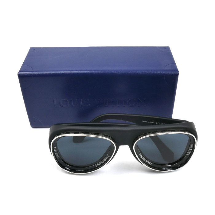 LOUIS VUITTON ルイ・ヴィトン スーパーヴィジョンパイロット サングラス ブラック Z2445U 93L 53□22 130 MG0264 メンズ【中古】【美品】