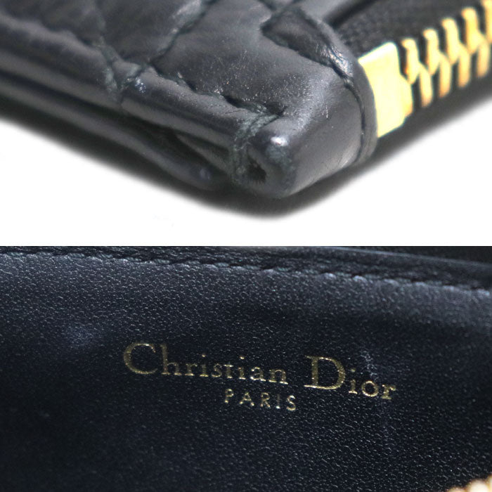 Dior ディオール カロ コスモス ジップ カードホルダー カードケース フラグメントケース ブラック S5131UWHC_M900 レディース【中古】