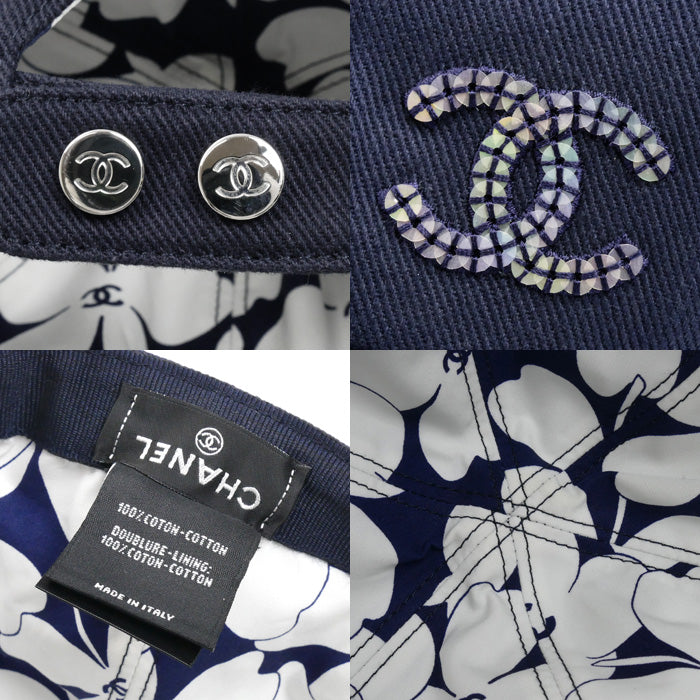 CHANEL シャネル ココマーク キャップ ネイビー レディース【中古】【美品】