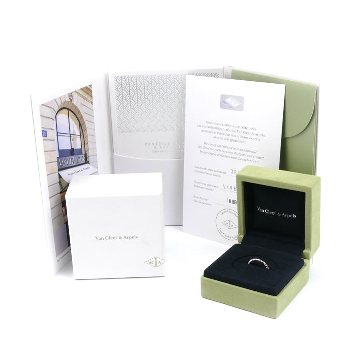 Van Cleef & Arpels ヴァンクリーフ&アーペル K18WG ホワイトゴールド ペルレ リング・指輪 VCARPJME52 12号 52 2.1g レディース【中古】【美品】